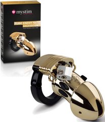 The male loyalty belt - Mystim Pubic Enemy No 1 - Gold Edition, with an electrically conductive surface