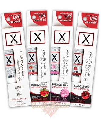 Стимулирующий бальзам для губ унисекс Sensuva - X on the Lips Strawberry с феромонами