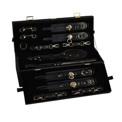 Розкішний набір - BDSM Zalo Bondage Play Kit, 10 аксесуарів в кейсі, шкіра, кристал Swarovski