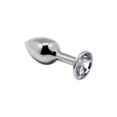 Анальная металлическая пробка с кристаллом - Alive Mini Metal Butt Plug White S
