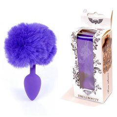 Анальна пробка - Jawellery Silikon PLUG Bunny-Tail Purple, S