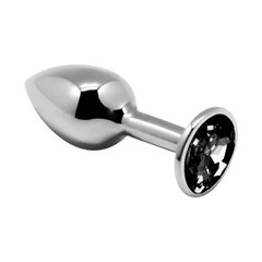 Анальная металлическая пробка с кристаллом - Alive Mini Metal Butt Plug Black L