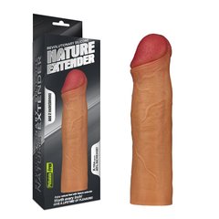 Penis attachment - Revolutionary Silicone Nature Extender Brown, Add 2