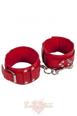 Кайдани Leather Dominant Leg Cuffs, red