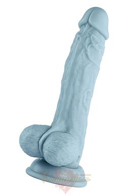 Realistic vibrator with testicles on a suction cup - Femme Funn Turbo Baller, blue