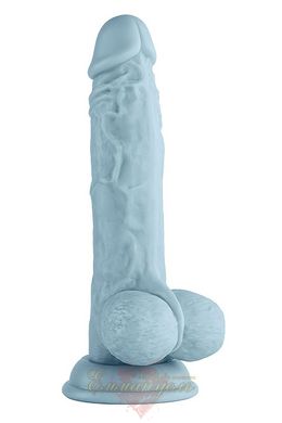 Realistic vibrator with testicles on a suction cup - Femme Funn Turbo Baller, blue