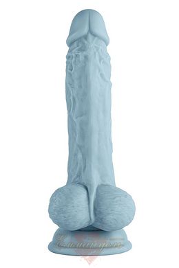 Realistic vibrator with testicles on a suction cup - Femme Funn Turbo Baller, blue