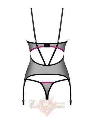 Obsessive Novenes Corset & Thong, sheer, open back, thong included, XS/S SX0613 &mdash; photos