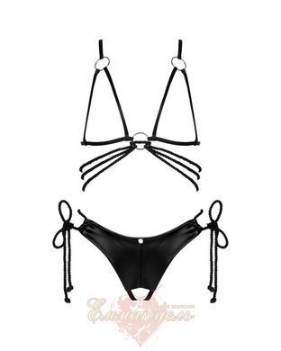 Комплект белья - Obsessive Cordellis Cupless Set black, S/L 411574 фото
