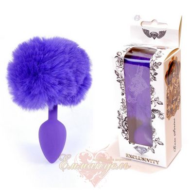 Анальная пробка - Jawellery Silikon PLUG Bunny-Tail Purple, S