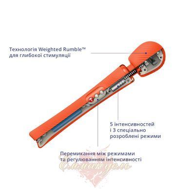 Вібромасажер - Fun Factory VIM Vibrating Wand sunrise orange, суперпотужний та легкий, до 6 годин роботи SX0919 фото