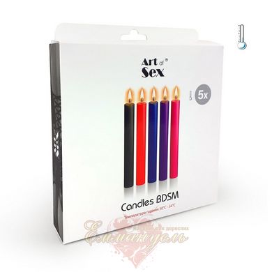 Set of low temperature wax candles - Art of Sex Thin 10 cm (5 pcs), thin