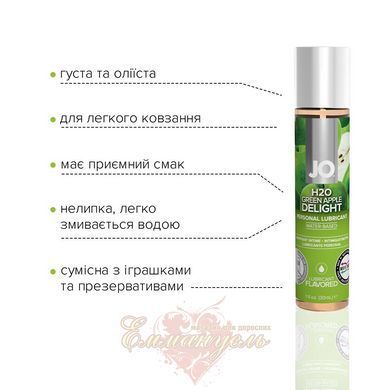 Лубрикант - System JO H2O - Green Apple (30 мл) без цукру, рослинний гліцерин SO1481 фото
