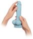 Realistic vibrator with testicles on a suction cup - Femme Funn Turbo Baller, blue