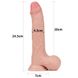 Dildo - 9.5'' Sliding Skin Dual Layer Dong - Whole Testicle