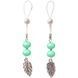 Украшения с бусинами и листиком для сосков - Art of Sex Nipple Jewelry Leaf, мятные SO5397 фото