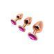 Металева анальна пробка - Wooomy Tralalo Rose Gold Metal Plug Magenta L, діаметр 4 см, довжина 9 см SO7425 фото 3