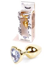 Анальна пробка - Jewellery Gold Heart PLUG Clear, S