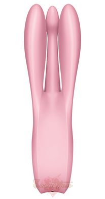 Clitoral vibrator - Satisfyer Threesome 1 Pink with three flexible fingers