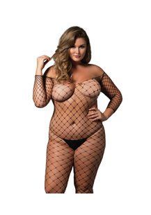 Бодистокинг Leg Avenue Off the shoulder bodystocking, Queen Size, черный SX1085 фото