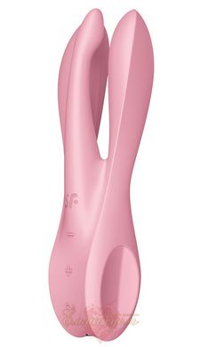 Clitoral vibrator - Satisfyer Threesome 1 Pink with three flexible fingers