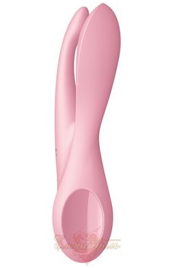 Clitoral vibrator - Satisfyer Threesome 1 Pink with three flexible fingers