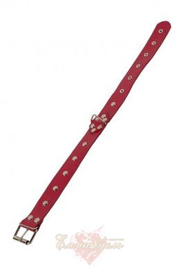 Leather Restraints Collar, red