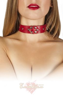 Ошейник - Leather Restraints Collar, red
