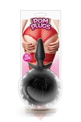 Анальна пробка - Bunny Tail Pom Plug - Black