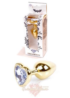 Anal plug - Jewelery Gold Heart PLUG Clear, S