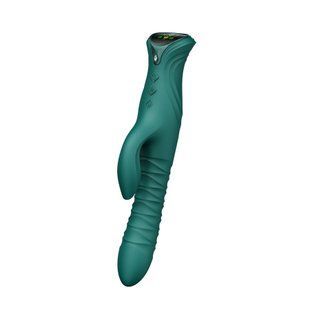 Smart Rabbit Vibrator Zalo Mose 2 Turquoise Green with Pulsation, Heating up to 42&deg;C, Swarovski Crystal SX2687 &mdash; photos