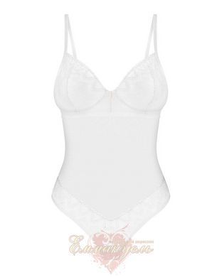 White Lace Bodysuit Obsessive Alissium Teddy with Soft Cups, High Cut and Adjustable Straps, XS/S SX0594 &mdash; photos