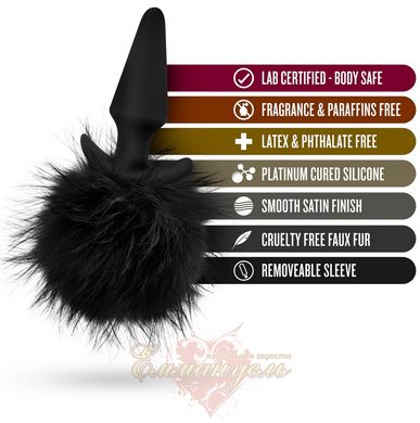 Анальная пробка - Bunny Tail Pom Plug - Black