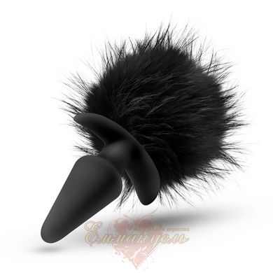 Анальная пробка - Bunny Tail Pom Plug - Black
