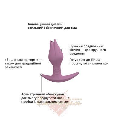 Анальная пробка &ndash; Fun Factory BOOTIE FEM, розовая, в виде бутона, диаметр 2,9 см, тонкий ограничитель SX1000 фото