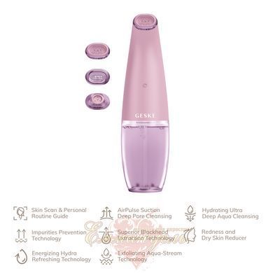 GESKE Aqua-Stream Face Cleanser 8-in-1 facial cleansing device pink HB0401 &mdash; photos