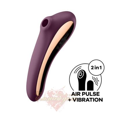Vibrating Vacuum Stimulator - Satisfyer Dual Kiss Wine Red