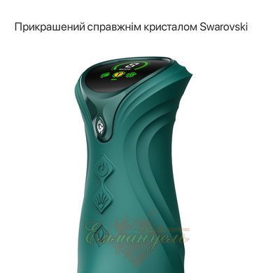 Smart Rabbit Vibrator Zalo Mose 2 Turquoise Green with Pulsation, Heating up to 42&deg;C, Swarovski Crystal SX2687 &mdash; photos