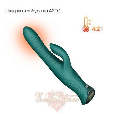 Smart Rabbit Vibrator Zalo Mose 2 Turquoise Green with Pulsation, Heating up to 42&deg;C, Swarovski Crystal SX2687 &mdash; photos
