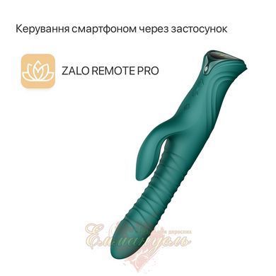 Smart Rabbit Vibrator Zalo Mose 2 Turquoise Green with Pulsation, Heating up to 42&deg;C, Swarovski Crystal SX2687 &mdash; photos