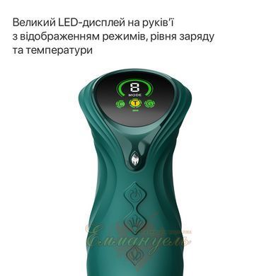Smart Rabbit Vibrator Zalo Mose 2 Turquoise Green with Pulsation, Heating up to 42&deg;C, Swarovski Crystal SX2687 &mdash; photos