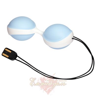 Вагинальные шарики - Vibratissimo "Duoball Charger" светло-голубой - белый