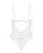 White Lace Bodysuit Obsessive Alissium Teddy with Soft Cups, High Cut and Adjustable Straps, XS/S SX0594 - photos (6