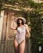 White Lace Bodysuit Obsessive Alissium Teddy with Soft Cups, High Cut and Adjustable Straps, XS/S SX0594 - photos (3