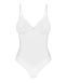 White Lace Bodysuit Obsessive Alissium Teddy with Soft Cups, High Cut and Adjustable Straps, XS/S SX0594 - photos (5