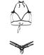 Комплект белья - Leg Avenue Open cup bra and pearl panty OS Black