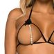 Комплект білизни - Leg Avenue Open cup bra and pearl panty OS Black