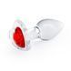 Скляна анальна пробка NS Novelties Crystal - Desires - Red Heart - Small з декоративним червоним серцем SX4352 фото 1