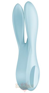 Clitoral vibrator - Satisfyer Threesome 1 Light Blue with three flexible fingers