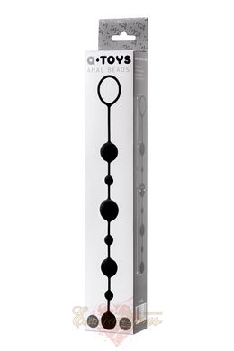 Anal chain - Toyfa A-toys with balls, silicone, black, 35.9cm